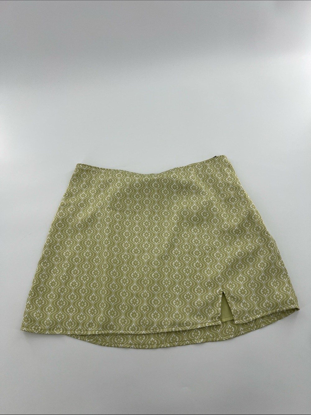 Hollister High Rise Olive Green Mini Skirt Front Slit y2k party brat